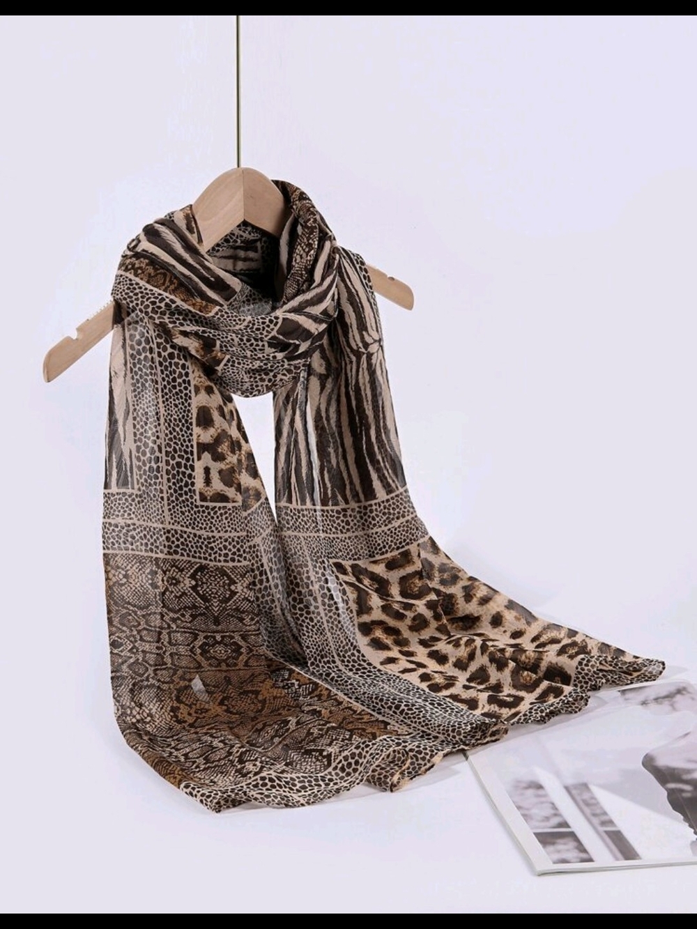 Leopard Print Lightweight Women's Scarf - 27.6"/67.7"